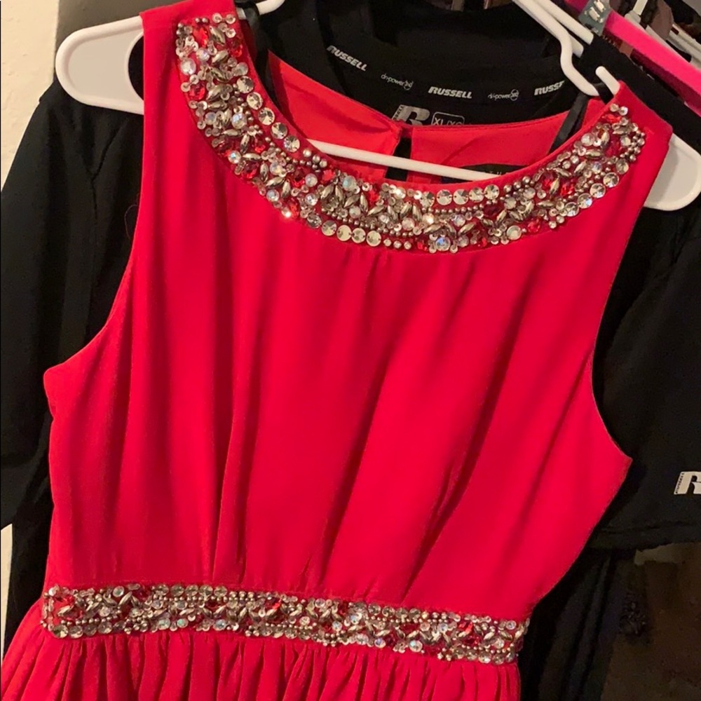 Red rhinestone dress